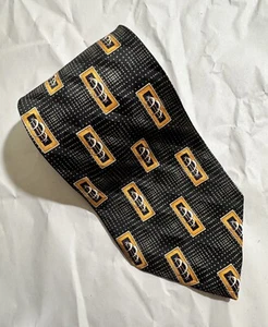 ZanZara Men's Brown Geometric Print Neck Tie L60"x4" - Picture 1 of 7