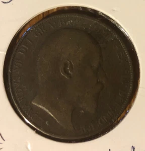 1903 Great Britain 1 Penny Bronze Coin-Edward VII - KM#794.2 - Picture 1 of 4