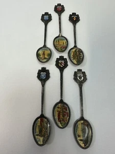 LOTE DE COLECCIÓN 6 cucharas de plata NURNBERG WURZBURG BAMBERG MUNCHEN KITZINGEN SCHWEINFURT - Imagen 1 de 8
