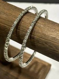 Menge 2 - Silberfarbene Strass Kristall CZ Armbänder - funkelnd - Mode - 3" - Bild 1 von 7