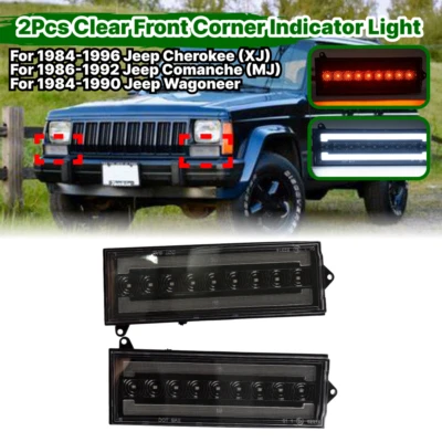 Luz de estacionamiento con señal de esquina delantera transparente para Jeep Cherokee 86-92 Comanche 1984-96 Foto 1 de 4