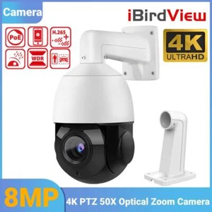 4K 8MP POE PTZ Security IP Camera 50x Optical Zoom CCTV 80M IR Auto Tracking - Picture 1 of 17