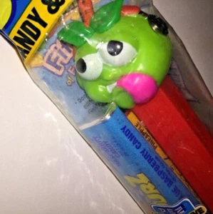 blue bag, SOURZ Green Apple Head Candy PEZ Dispenser Vintage Collectibles Sealed - Picture 1 of 12