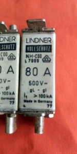 2 x Lindner Vollschutz Nh-c00 SGP / 80a/500v - Bild 1 von 2