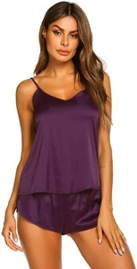 Mujeres Prendas para dormir Pijamas Pantalones cortos Lencería Sexy Ropa de noche Camis Set Verano 2 piezas Prendas para el torso - Imagen 1 de 5