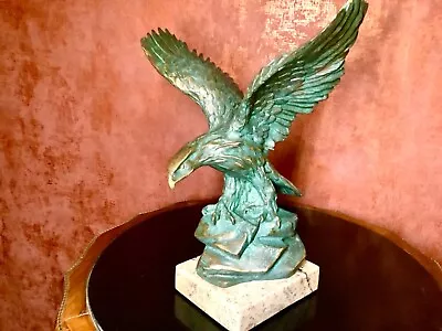 Große Bronze Figur, Adler, Falke, Habicht, Jagdvogel, Sign. Maier,  40 Cm, 10 Kg • 181€