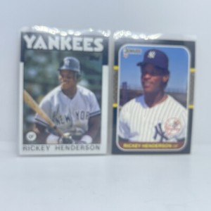 1986 Topps Tiffany 500 Rickey Henderson Yankees HOF and 1987 Donruss #228