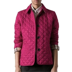 BURBERRY Copford Deep Fuchsia Nova Check Quilted Jacket - Picture 1 of 14