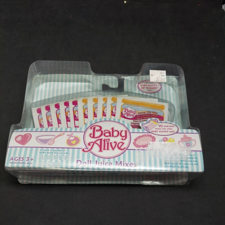 RARE 2006 Hasbro Baby Alive Doll Juice Mixes Set of 10 in