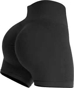 Gym Shorts Women, Seamless Yoga Workout Shorts, High-Waisted 3.6'' Scrunch Butt - Picture 1 of 12