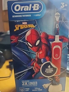 Oral B Kids Electric Toothbrush and 4 Handle Sitickers Marvel's Spiderman - Picture 1 of 4