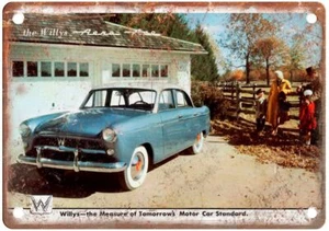 Pubblicità Auto Vintage 1953 Willys Aero Ace 4 Porte Berlina Riproduzione Insegna Metallo A2008 - Foto 1 di 2