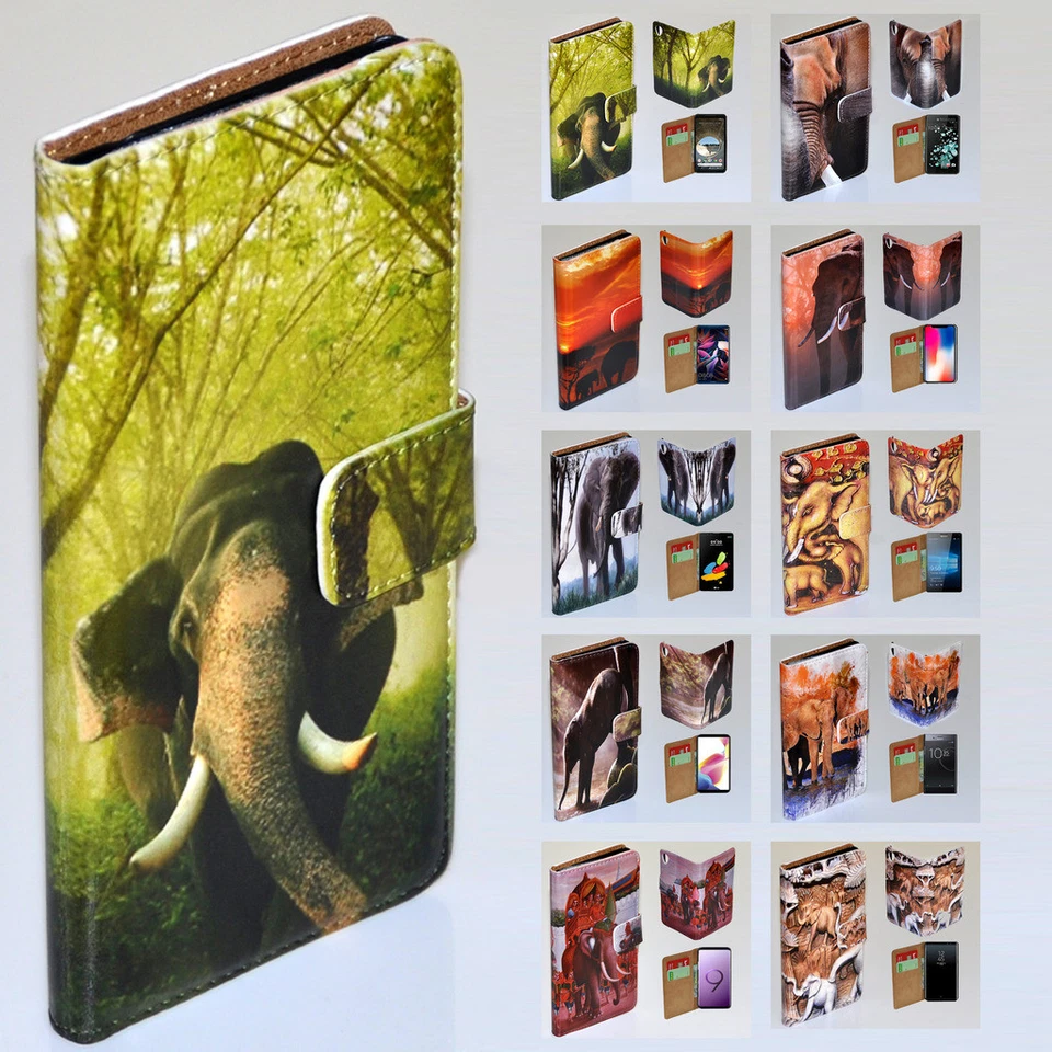 Phone Case For Google Pixel Series Mobile Phone - Elephant Theme Wallet Cover #1 - Image 1 of 1