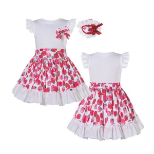 Girls Outfits Formal Party Clothes White Tops Skirt + Headband 2 3 4 5 6 8 10 12 - Picture 1 of 12