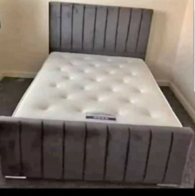 NEW DESIGN Plush Velvet Upholstered Bed Frame 3FT 4FT6 5FT King Size SALE!!!