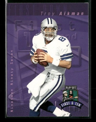1997 Playoff First & Ten #101 Troy Aikman Dallas Cowboys - Image 1 of 2