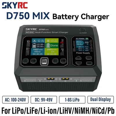 SKYRC D750 MIX AC500W DC1600W Smart Balance Ladegerät 8s LiPo/LiFe/Li-ion/NiMH - Bild 1 von 4