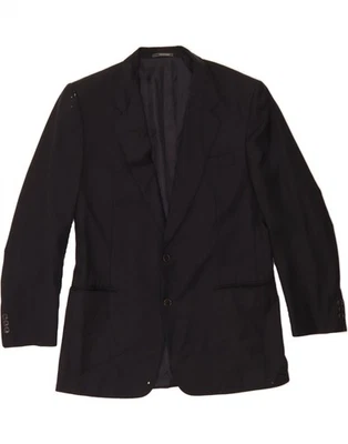 TRUSSARDI Mens 2 Button Blazer Jacket IT 50 Large Navy Blue Virgin Wool CN09 - Image 1 of 4