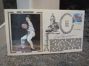 Don Drysdale Orel Hershiser Dual Autographed FDC Gateway First Day Cover Rare - Picture 1 of 5