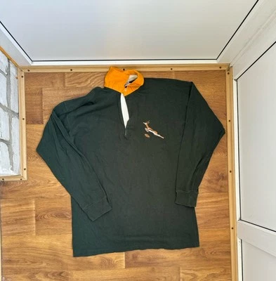 Винтажная футболка регби South Africa Springboks из хлопка 90-х размер 42 - Изображение 1 из 4