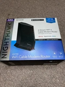 NETGEAR Nighthawk AX2700 CAX30 Router with 32 x 8 DOCSIS 3.1 Cable Modem Black - Afbeelding 1 van 11