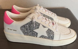 Vintage Havana 8.5 Women's Positivity 4 Sneakers Pink Pop Glitter - Picture 1 of 11