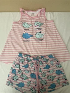 Justice Girls Multicolor Tropical Pajamas Shorts Tank Top Sleep Set Size 12 - Picture 1 of 5
