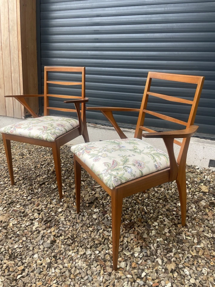 2 Macintosh Dunvegan Carver Danish Mid Century Retro Teak  Dining Chairs  M4992B - Image 1 of 4