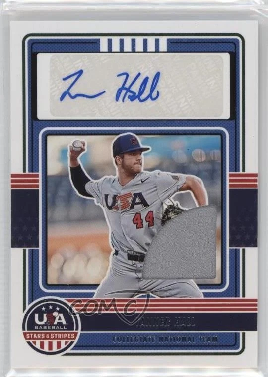 2023 Panini USA Baseball Stars & Stripes Materials Tanner Hall #CNTS-TH Auto - Image 1 of 2