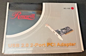 Rosewill ~ RC-100 ~ USB 2.0 ~ 2-portowy adapter PCI - nowy w pudełku i zapieczętowany - Zdjęcie 1 z 7