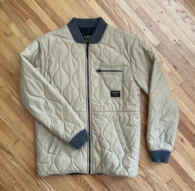 Chaqueta Bomber Burton Mallet Acolchada Talla Grande Marrón Tostado Cremallera Completa Forrada Foto 1 de 4