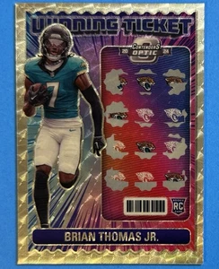 2024 Contenders Optic Brian Thomas Jr 1/1 GOLD VINYL FOTL Rookie Winning Ticket - Picture 1 of 14