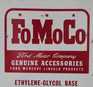 1940s era FORD FOMOCO ANTI FREEZE Old Solder Seam Tin 1 gallon Oil Can - Picture 1 of 7