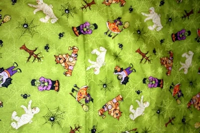 BOPPITY POO IN LIME GREEN FROM RED ROOSTER - 100% COTTON FABRIC - Image 1 of 4