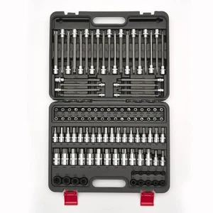 107-Piece Master Torx & Allen Bit Socket Set, 1/4", 3/8", 1/2" Drive, Long To... - Picture 1 of 9