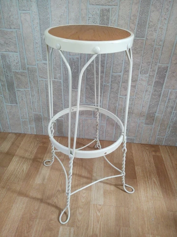🍦Vtg . 32" H Twisted Metal Wire Ice Cream Parlor Stool Bar Chair / Plant Stand Cover