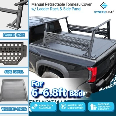 MR Retract Tonneau Cover w/Rack+Molle Panel For 2007-21 Toyota Tundra 6.5ft bed - Image 1 of 4