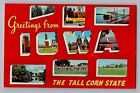 Iowa Ia Multi-View River Paddleboat Dutch Windmill Corn Vintage Postcard 1950S