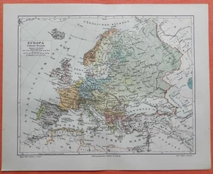 EUROPA Staaten Deutsches Reich Frankreich Italien Karte Lithographie 1906 - Picture 1 of 1