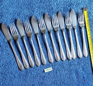 Antik 1930 "Hargenmuster Fischbesteck Set von Butler Cavendish (AK41) - Bild 1 von 9