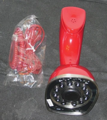 Teléfono Pottery Barn rojo, teléfono con botón pulsador, estilo Ericofon, excelente Foto 1 de 4