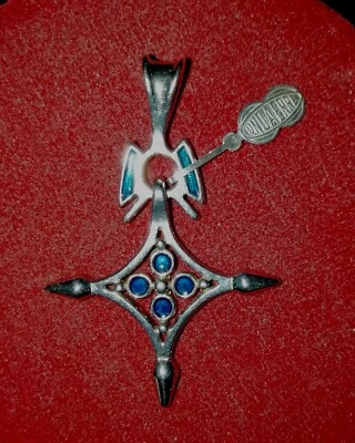 Ciondolo Croce Tuareg Di Agadez 1Ar unoaerre In Argento 925 E Smalti Rarissima - Immagine 1 di 4