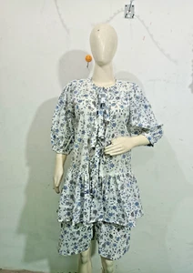 Mini Jumpsuit | Midi Dress | Summer Dress for Women in cotton blcok Print - Picture 1 of 10
