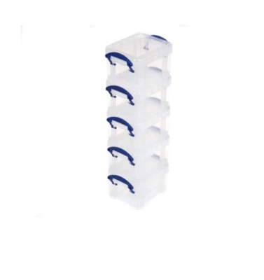 Really Useful 5 Pack Small Clear Plastic 0.14 Litre Boxes - Image 1 of 3
