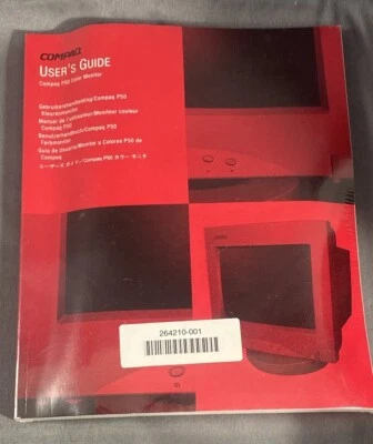 Vintage COMPAQ MV540 Color Monitor User's Guide Instruction Manual - Image 1 of 2