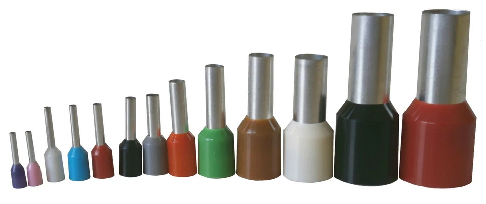 Bootlace Ferrule Crimp Terminals Cord End French Colours 0.25-35mm² Single Cable - Image 1 of 1