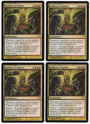 Anthem of Rakdos x4 4x 2006 Dissension PLAYSET Multi-Color Enchant MTG NM AZ1 - Image 1 of 2
