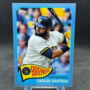 Carlos Santana 2023 Topps Archives 1965 Blue Foil /25 Milwaukee Brewers #125 - Picture 1 of 3