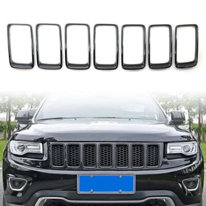 Cubierta de borde de anillo de inserción de parrilla delantera para Jeep Grand Cherokee 14-16 negro - Imagen 1 de 9