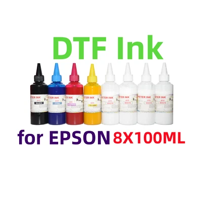 8X100ML Premium DTF Direct To Film refill Ink for R1900 R2000 P400 Printer - Image 1 of 2